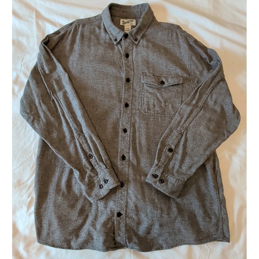 Duluth Trading Shirt Men's Free Swingin Twist Dark Cocoa Relaxed Fit XL Tall